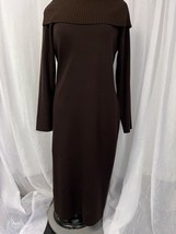 Nina Leonard Chocolate Brown Knit Maxi Dress Size Large - £76.92 GBP