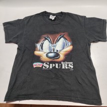 Vintage Spurs Official Looney Tunes Taz Shirt Size 10/12 Youth Kids 90s NBA - $19.75