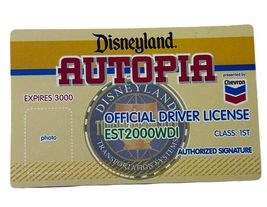 Vtg Y2K Official Disneyland AUTOPIA Driver License Card Transportation I... - $11.08