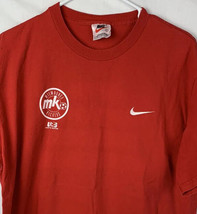 Vintage Nike T Shirt Embroidered Swoosh Logo Tee Red Men Large USA 90s Milwaukee - £23.48 GBP