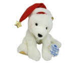 HALLMARK SNOWBALL BEAR WHITE + GOLD CHRISTMAS STUFFED ANIMAL PLUSH TOY W... - $37.05