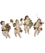 Vtg Cherub Angel Blow Mold Plastic Christmas Holiday Ornaments  4” Flaws... - $18.32