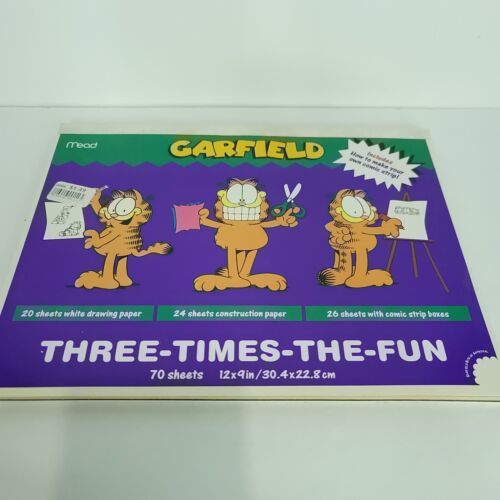 Drawing Pad Comic Boxes Construction Paper Three Time The Fun Mead Garfi... - $22.76