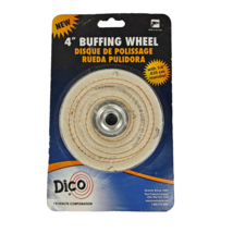 Dico Buffing Wheel w/ Drill Arbor Adapter Cotton Firm Cushion #40 4&quot; 700... - $18.80