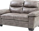 Glory Furniture Upholstered Love Seat, Gray Faux Leather - $1,047.99