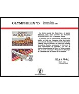 USPS PS56 Souvenir Card, Olymphilex&#39;85, Swiss and US Olympic stamps, 1985 - €5,86 EUR