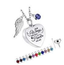 Cremation Heart Urn Necklace for Ashes for Women with 12 - - $43.37