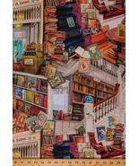Cotton Library Books Covers Antique-look Classics Fabric Print by Yard D... - $12.95