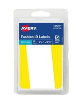 Avery Fashion ID Name Labels, 2-1/3” X 3-3/8”, #45130, Pack of 20, Asst Colors - £3.82 GBP