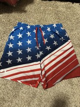 Under Armour Swim Shorts Patriotic Flag Red White Blue Lined Freedom Siz... - $37.39