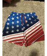 Under Armour Swim Shorts Patriotic Flag Red White Blue Lined Freedom Siz... - £27.92 GBP