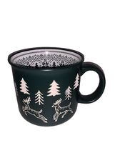 Peppermint &amp; Pine Christmas Coffee Tea Mug Cup Deer Trees Winter Scene H... - $13.87