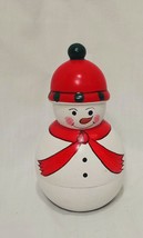 Snowman Wooden Jewelry or Trinket Gift Box Empty Winter 3.75&quot; Christmas White - £12.43 GBP