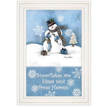 Trendy Snowman 1 White Framed Print Wall Art - $79.99