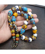 Venetian Style Millefiori Glass Bead Necklace – Colorful Floral Murano S... - $59.90