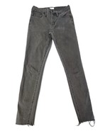 MADEWELL Women&#39;s 9&quot; High Rise Skinny Jeans Gray Distress Raw Hem Size 27T - $18.00