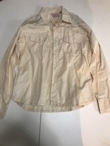 LSD Fashion Gear Button Up Cream Shirt Size XXL Dry Clean Only - £10.45 GBP