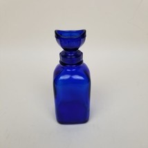 Rare Vintage Wyeth Colyrium Cobalt Blue Eye Wash Bottle w/ Unique Eye Rinser 6&quot; - $49.49