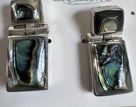 Vintage Sterling 925 Mexico Abalone Shell Inlay Earrings - £28.11 GBP