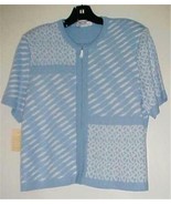 Blue/White Zip Cardigan Sweater Size 14 NEW - £7.56 GBP