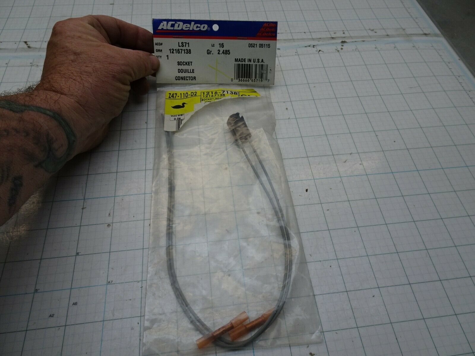GM 12167138 Wiring Harness Pigtail Lamp Socket LS71 OEM NOS General Motors - $17.40