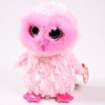 Ty Beanie Boo Boos Twiggy The Pink Barn Owl Plush Stuffed 6&quot; Sparkle Eye... - $8.75