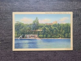 Vintage Postcard Pocono Manor PA, Pennsylvania - Lake and Bathing Pavilion Linen - £4.63 GBP