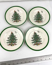 VTG Set of 4 Spode Christmas Tree Party Plates 6.5” England Holiday  - $17.99