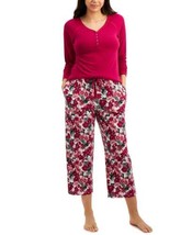 allbrand365 designer Womens Sleepwear Long-Sleeve Henley Pajama Top Only,1-PC, M - £19.83 GBP