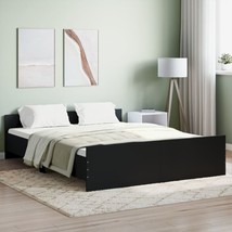Modern Black Wooden Queen Size Bed Frame Base With Headboard &amp; Footboard Wood - £160.29 GBP
