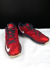 Nike Mens Red Blue LeBron 11 Low Basketball Shoes Size 11 SKU 7311 - £82.46 GBP