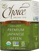 Choice Organic Teas Green Tea Japanes Green 16 Tea Bags Pack of 1 - £7.43 GBP