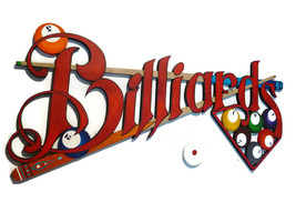 Red Billiards wall Art, billiards wall Sculpture, 8 ball wall art - Large 63x30 - £514.11 GBP
