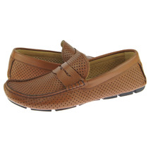 Alex D &quot;Dover&quot; Perforated Moccasin Driver, Men&#39;s Casual Leather Shoes, Tan - £83.82 GBP