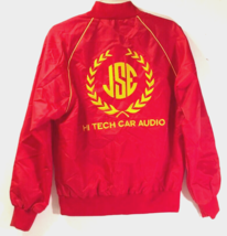 $25 Vintage 90s JSE Hi Tech Car Audio Red Nylon Full Zip Stitched Jacket M - $11.38
