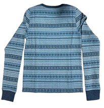 American Eagle Blue Stripe Pattern Waffle Layer Long Sleeve Thermal Top ... - £15.62 GBP