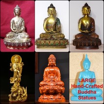  LARGE BUDDHA STATUE-Copper Metal Wood-Shakyamuni Guan-Yin-Boddhisattva FreeShip - $78.29 CAD - $287.49 CAD