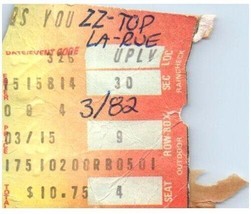 Zz Top Concerto Ticket Stub Marzo 26 1982 Los Angeles California - £39.59 GBP