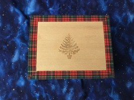 Special Gifts Crowning Touch fabric-lined WOOD BOX Tartan Red Plaid Christmas - £8.30 GBP