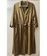 Old Navy Women Dress L Olive Green Utility Shirt Button Drawstring 3/4 S... - $552.23 MXN