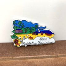 Vintage Republica Dominicana Beach Shells Boat Chairs Rubber Fridge Magnet - $9.99