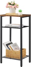 Hoctieon 3-Tier End Table With Telephone Shelf, Narrow Side Table, Rusti... - $46.97