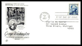 1967 US FDC Cover - 5 Cent George Washington, New York, NY &quot;1&quot; Q9 - £2.32 GBP
