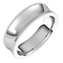 Sterling Silver 6MM Concave Milgrain Edge Comfort Fit Wedding Band - £159.07 GBP+