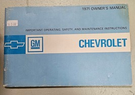 1971 Chevrolet Owners Manual Factory Original OEM Vehicle Information - $14.45