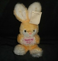 Vintage Mty International Yellow Bunny Rabbit Touch Me Stuffed Animal Plush Toy - $23.75