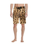 Men&#39;s Leopard Brown All Over Print Casual Shorts - £24.41 GBP