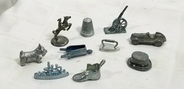 #6 Vtg Lot Of Ten Monopoly Movers Pewter Replacement Pieces Classic &amp; Retired E5 - £7.19 GBP
