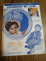 Goodnight My Love  - 1936 sheet music - Shirley Temple in movie  &quot;Stowaway&quot; - £14.69 GBP