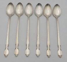 Vtg 6 Iced Tea Beverage Spoons 7-3/8" Silverplate 1847 rogers bros IS Reflection - $23.36